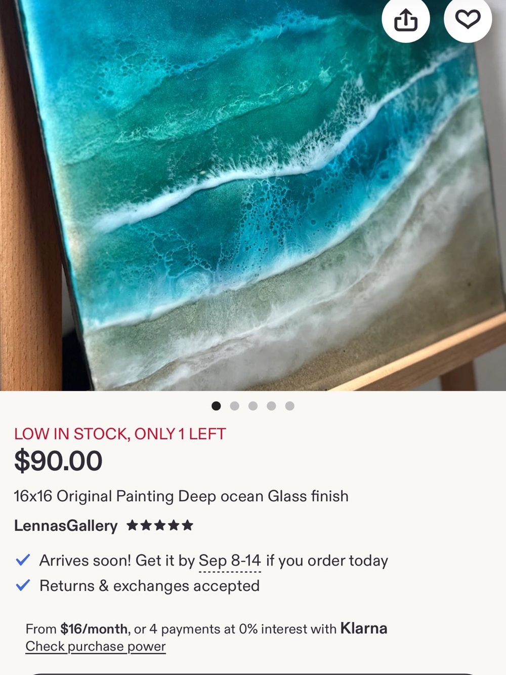 Gallery Ocean Resin Wave Art - Teal & Turquoise